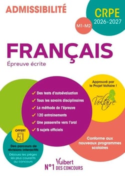CRPE 2026-2027 - Français - Epreuve écrite (M1 et M2) - Le seul manuel relu et approuvé par le projet Voltaire + Parcours de révisions interactifs !
