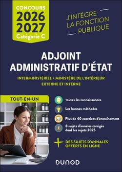 Concours Adjoint administratif d'Etat - 2026-2027 - Externe et interne - Tout-en-un