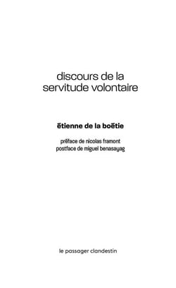 Discours de la servitude volontaire