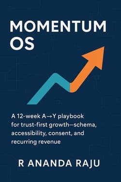 Momentum OS : A 12 week A→Y playbook for trust first growth—schema, accessibility, consent, and recurring revenue