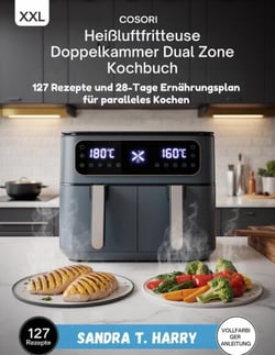 XXL Cosori Heißluftfritteuse Doppelkammer Dual Zone Kochbuch