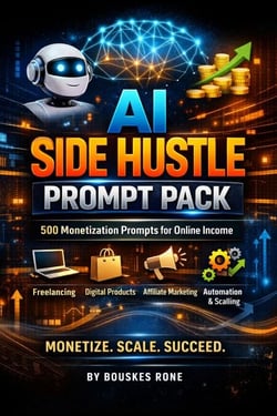 AI SIDE HUSTLE PROMPT PACK 500 Fully Detailed, Unique &amp; Monetizable Prompts