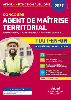Concours Agent de maîtrise territorial 2027 - Tout-en-un - Externe, interne, 3e concours, examen professionnel - Catégorie C
