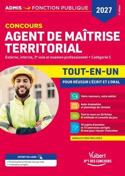 Concours Agent de maîtrise territorial 2027 - Tout-en-un - Externe, interne, 3e concours, examen professionnel -  Catégorie C