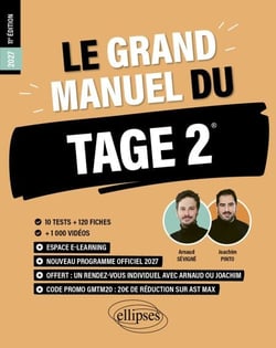 Le Grand Manuel du TAGE 2 - 10 tests blancs + 120 fiches de cours + 1200 vidéos