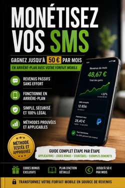 Monétisez Vos SMS : Gagnez jusqu'à 50 € par mois en arrière-plan avec votre forfait mobile.