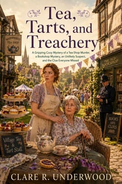 Tea, Tarts, and Treachery - A Gripping Cozy Mystery of a Tea-Shop Murder, Village Secrets, an Anonymous Letter, and the Motive Nobody Saw