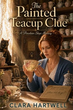 The Painted Teacup Clue - A charming, twisty cozy mystery about a beloved family shop, a small-town rivalry, a long-buried disappearance, an amateur sleuth, and a clue hidden in plain sight