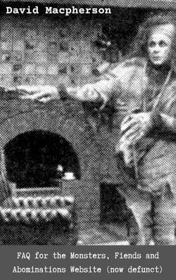 FAQ for the Monsters, Fiends and Abominations Website (now defunct)