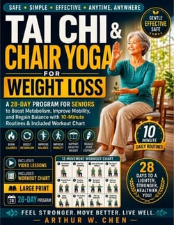 Tai Chi &amp; Chair Yoga for Weight Loss - A 28-Day Program for Seniors to Boost Metabolism, Improve Mobility, and Regain Balance with 10-Minute Routines &amp; Included Workout Chart.