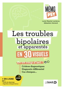 Mon mémo psy - Les troubles bipolaires et apparentés en 30 visuels - Critères diagnostiques, diagnostic différentiel, cas cliniques en un coup d'œil