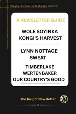 A Newsletter Guide: Wole Soyinka Kongi's Harvest Lynn Nottage Sweat Timberlake Wertenbaker Our Country's Good - The Insight Newsletter Series, #10