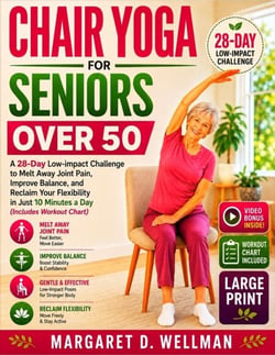 Chair Yoga for Seniors Over 50 - A 28-Day Low-Impact Challenge to Melt Away Joint Pain, Improve Balance, and Reclaim Your Flexibility in Just 10 Minutes a Day (Includes Workout Chart).