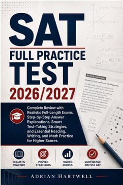 SAT  FULL PRACTICE TEST  2026/2027 - Complete Review with Realistic Full-Length Exams, Step-by-Step Answer Explanations, Smart Test-Taking Strategies, and Essential Reading, Writing, and Math Practice for Higher Scores