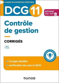 DCG 11 Contrôle de gestion - Corrigés - Réforme 2026-2027
