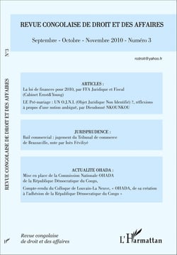 Revue congolaise de droit et des affaires N° 3 - Septembre-octobre-novembre 2010 - numéro 3