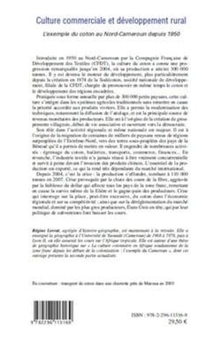 Culture commerciale et développement rural - L'exemple du coton au Nord-Cameroun depuis 1950