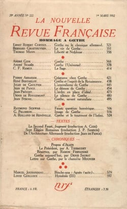 Hommage à Goethe N° 222 (Mars 1932)