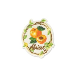 Lot de 3 écussons thermocollants abricot 5x6cm