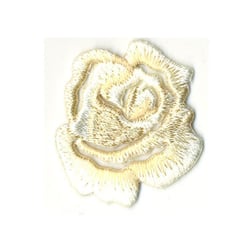 Ecusson thermocollant petite rose écru 3cmx3.5cm