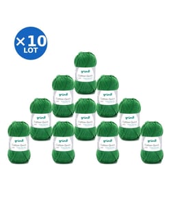Lot de 10 pelotes COTTON QUICK UNI de Gründl – 500 g de coton mercerisé certifié Oeko-Tex 114 Vert
