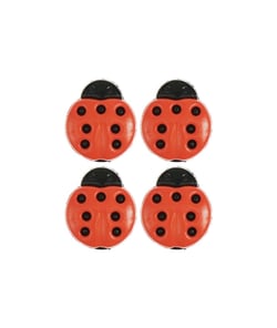 Carte de 4 boutons coccinelle – 13 x 15 mm – Rico Design Rouge