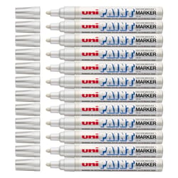 12 marqueurs huile créatif Uni Ball Paint Marker PX-20 pointe moyenne blanc