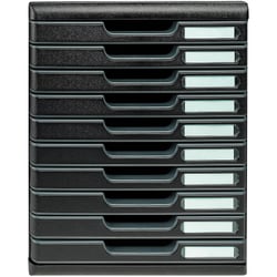 Module de classement Modulo Ecoblack 10 tiroirs fermés - Noir - Exacompta