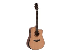 DIMAVERY Guitare Folk ASW-60 Naturelle Electro Massive