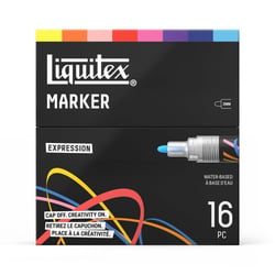 Marqueurs - Peinture acrylique - Boîte de 16 couleurs - Pointe ronde 2mm - Tous supports - Liquitex