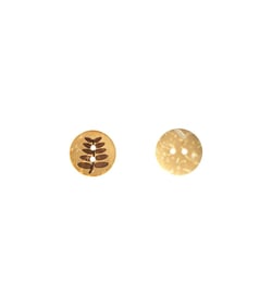 Lot de 3 boutons coco gravé feuille