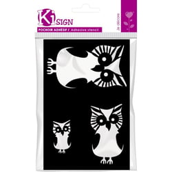 Ki-Sign - Pochoir adhésif Chouettes 12x18 cm
