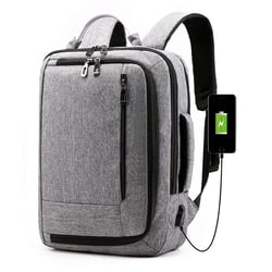 Sac À Dos Ordinateur Multifonction Résistant À L'eau Pour Voyage Et Travail Gris Clair YONIS