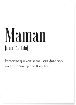 Affiche Définition Maman | A3 : 29,7x42cm