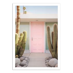Affiche 50x70 cm - Palm Springs Pink door - Philippe Hugonnard