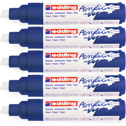 Lot de 5 marqueurs peinture acrylique pointe biseautée 5-10 mm - EDDING - Bleu nuit