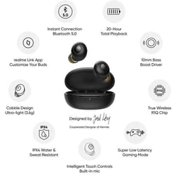 Ecouteurs sans fil Bluetooth 5 - Realme Buds Q avec reduction de bruit - Noir