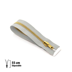 Fermeture éclair Z19 - laiton Séparable 6mm - 55 cm