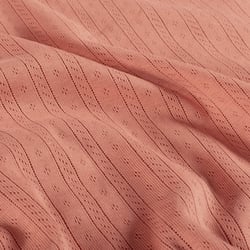 Tissu Jersey Coton ajouré Camille uni Corail