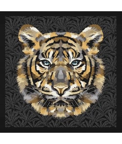 Tissu carré jacquard 48x48 cm tigre