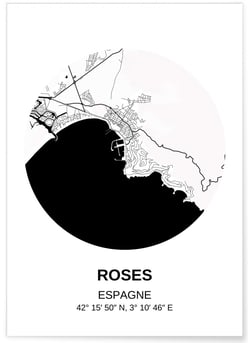 Affiche Carte Roses | A3 : 29,7x42cm
