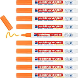Lot de 10 marqueurs craie liquide - EDDING - Orange fluorescent - Pointe 1-2 mm