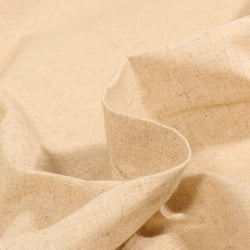 Tissu Coton uni effet tissé sur fond Naturel