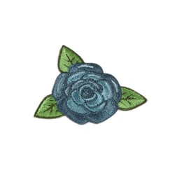 Ecusson thermocollant rose bleu 4cm x 4,5cm