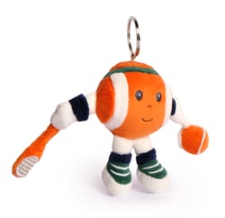 Porte-clés peluche Roland-Garros- Monsieur Balle Orange -12 cm