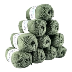 Lot de 10 pelotes Azurite Kaki clair - 100% Acrylique - 50g/140m - Distrifil