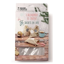 calendrier de l'avent 24 sachets de jutes noel - Graine Creative - Beige