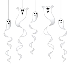 Spirale Halloween à suspendre - fantômes, lot de 5