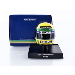 Casque Ayrton Senna F1 1986 - MINICHAMPS - Jaune/Vert - Échelle 1/10