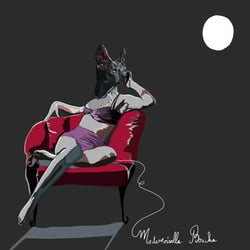 Leonor eu clair de lune – Oeuvre d’art 50x50 cm - création en édition limitée - Artiste Mademoiselle Bouche